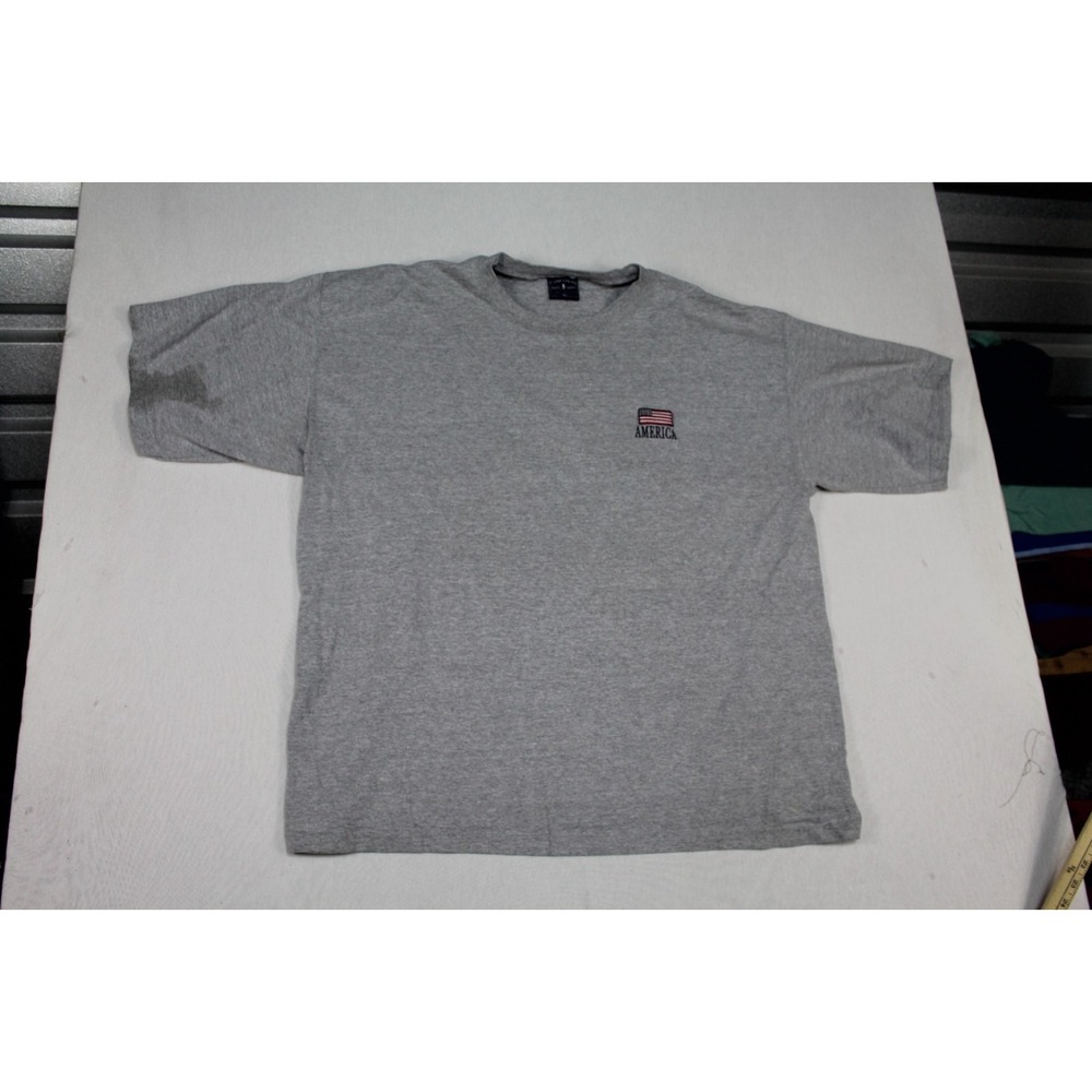 Camp David Men Gray Shirt Made In USA Stains Casual Short Sleeve Size XL